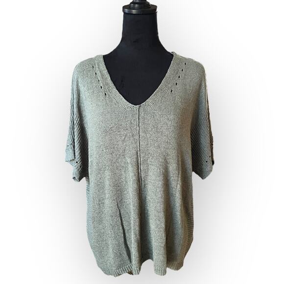 Apt. 9 Women's Terrain Green V-Neck Acrylic Oversized Pullover Sweater Size XL - Picture 1 of 12